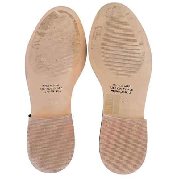 Free People sz 8 Black Leather Mirage Mule Flats Braided Sandal EU 38 Boho Comfy - Picture 8 of 16